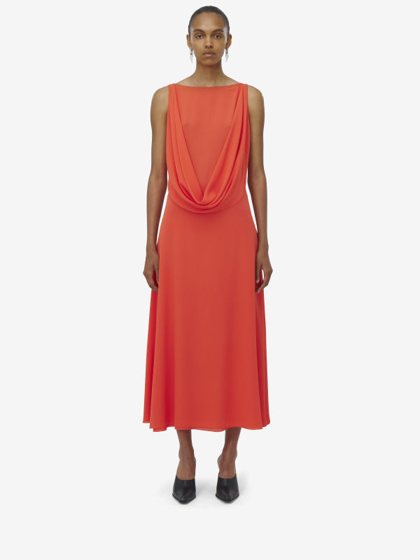 ALEXANDER MCQUEEN - Draped Midi Dress - Item 813642QBAAF6068